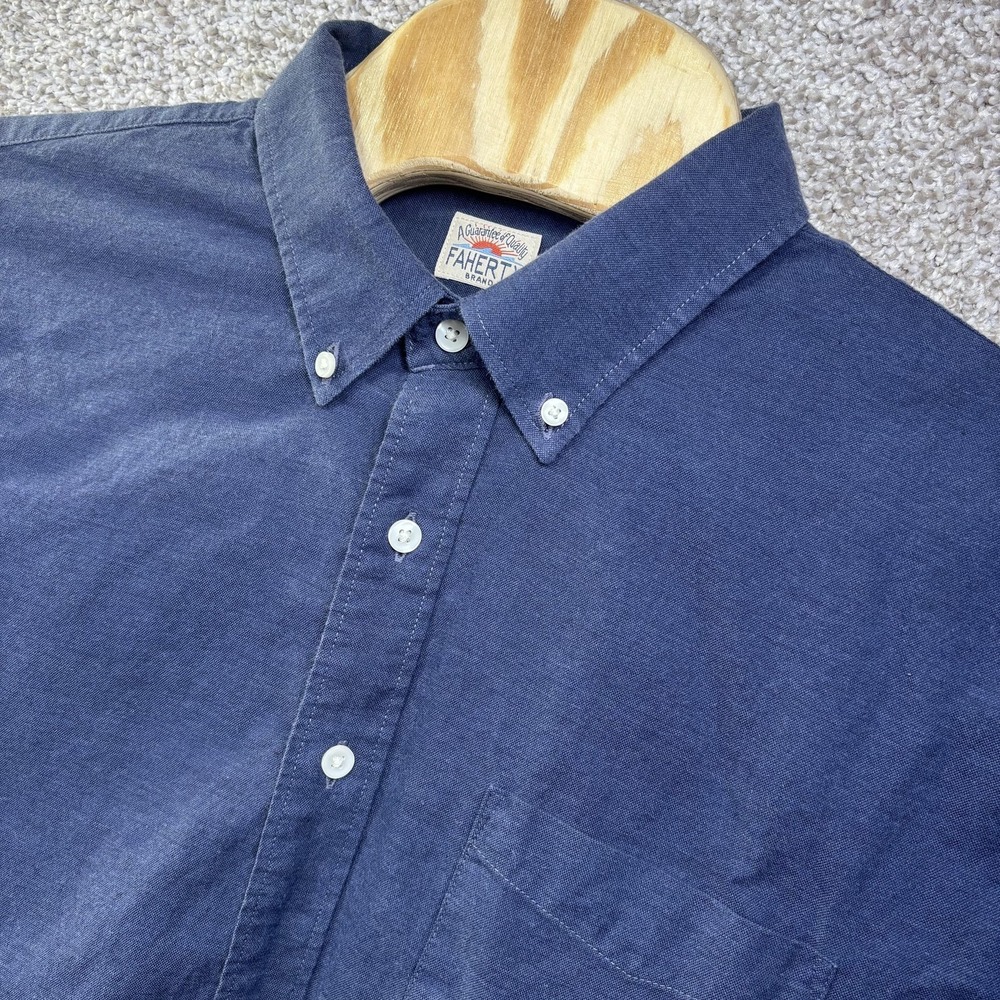 Faherty Brand Mens‎ Movement Shirt XXL Navy Blue Cotton Lyocell Stretch MWC0070